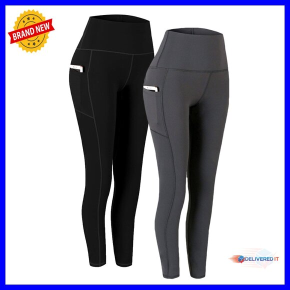 High Waist Yoga Leggings with Pockets Tummy Control Workout Pants
